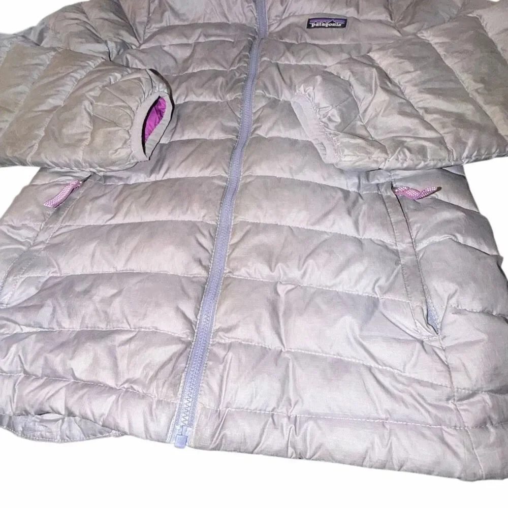 Patagonia Kids Girls Full Zip Puffer Jacket Coat purple Size L 12